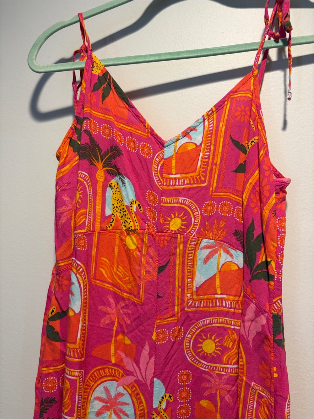 Old Navy Pink and Orange Tropical Jumpsuit - Picture 2 of 5
